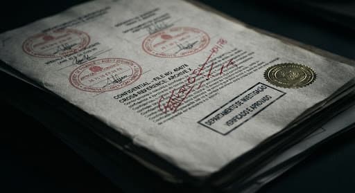 Ilustração de arquivo com documentos, sem valor probatório